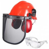 Ozaki Chainsaw Safety Helmet Ear Protection Mesh Visor and Safety Glasses Kit Ozaki Chainsaw Safety Helmet Ear Protection Mesh Visor and Safety Glasses Kit