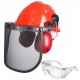 Ozaki Chainsaw Safety Helmet Ear Protection Mesh Visor and Safety Glasses Kit