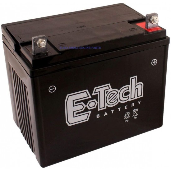 E-Tech Battery Gel Agm 100% Sealed 12V 24A for Lawn Tractors L:195 W:130 H:180 + Right