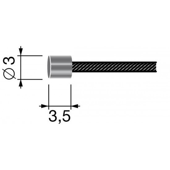 Replacement Flexible Cable - 12 Wires - With One Round. (2500mm - Ø ext: 1.2mm.)