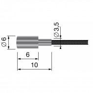 Replacement Flexible Cable 19 Wires with One Round Stepped End 2500mm Ø ext:2mm