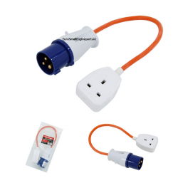 Generator Fly Lead Single 240V 16 Amp Plug to Single 13 Amp Socket