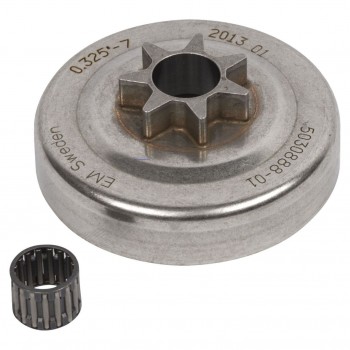 Genuine Husqvarna 50 51 55 Spur Sprocket & Bearing .325" 7T Genuine Husqvarna 50 51 55 Spur Sprocket & Bearing .325" 7T