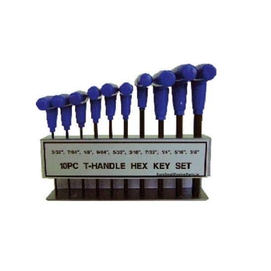 10 Piece T-Handle Hex Key Set Metric In Stand