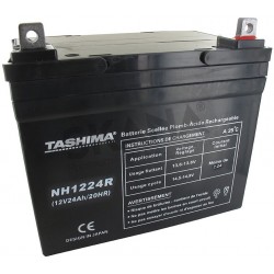 Tashima Battery Gel Agm 100% Sealed 12V 24A for Lawn Tractors L:195 W:130 H:180 + Right